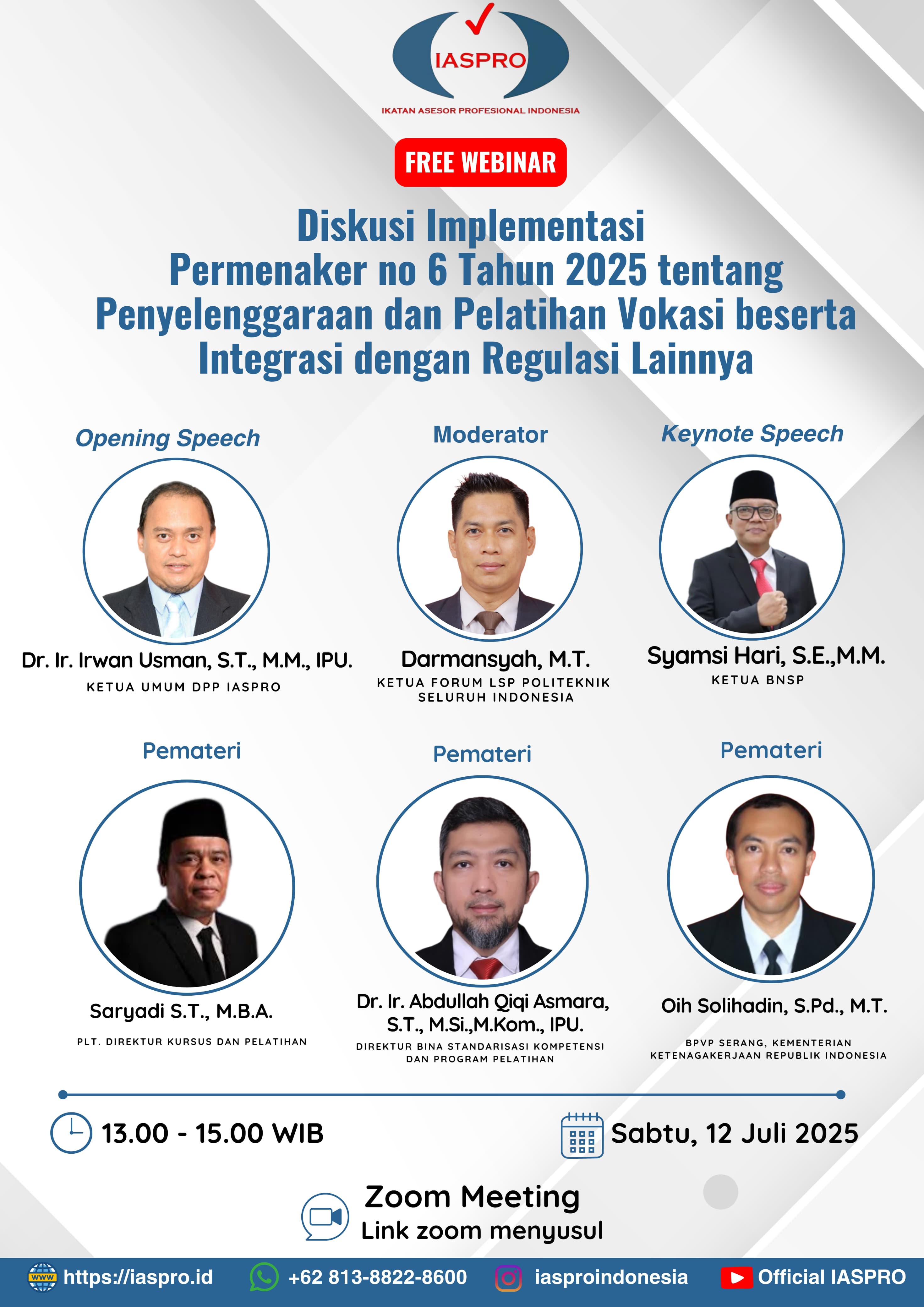 Diskusi Implementasi Permenaker No. 6 Tahun 2025 tentang Penyelenggaraan dan Pelatihan Vokasi beserta Integrasi dengan Regulasi Lainnya